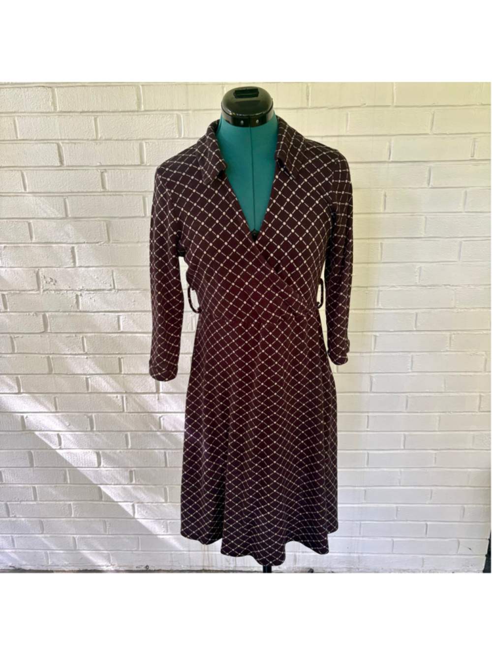 Vintage 90s Reborn black and white midi wrap dress